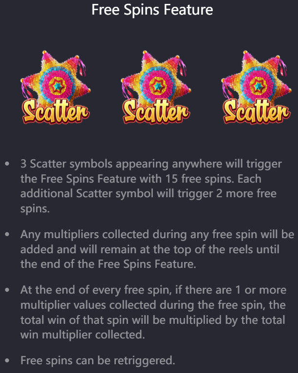 Pinata Wins 15 Free Spins Scatter